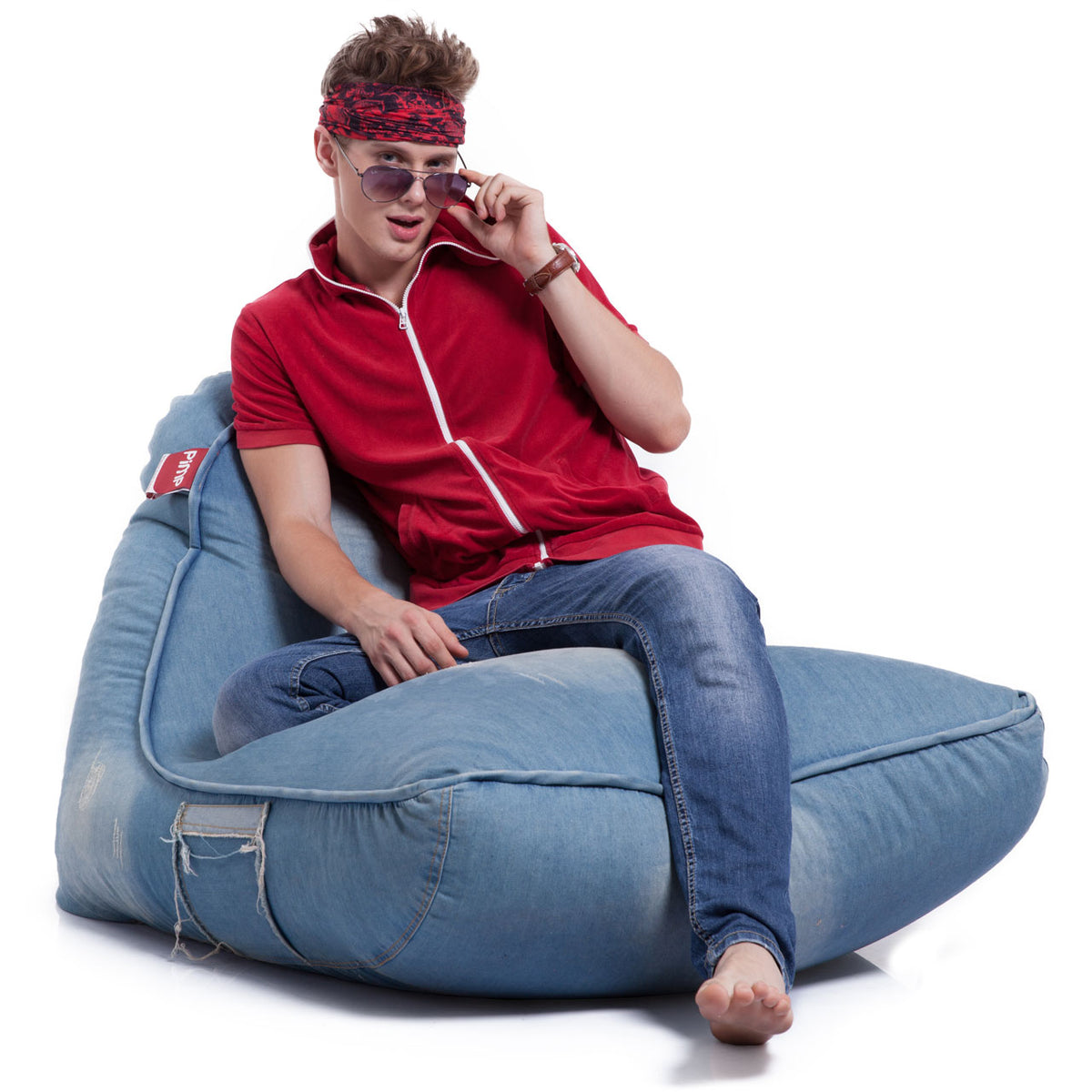 Denim bean shop bag chair