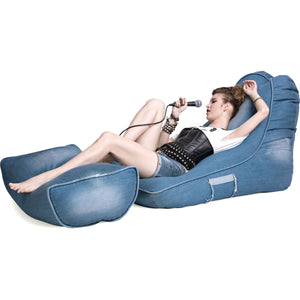 VIP Bean Bag Sofa + Ottoman Set (Denim Jeanious)