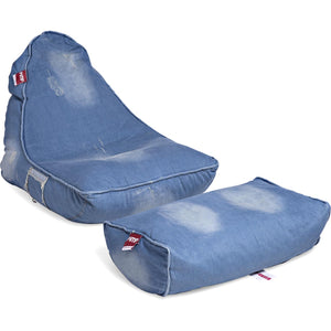VIP Bean Bag Sofa + Ottoman Set (Denim Jeanious)