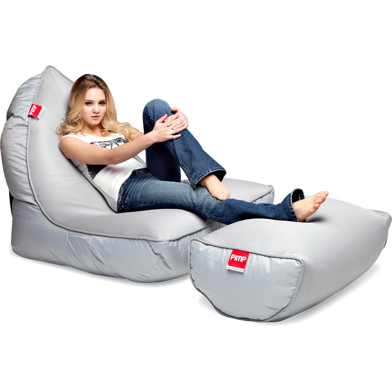 VIP Bean Bag Sofa + Ottoman Set (Shady Grey)