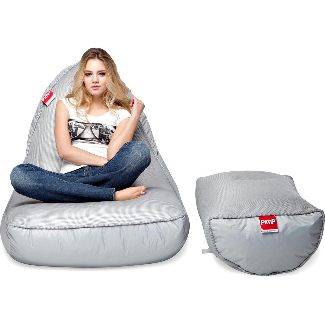 VIP Bean Bag Sofa + Ottoman Set (Shady Grey)
